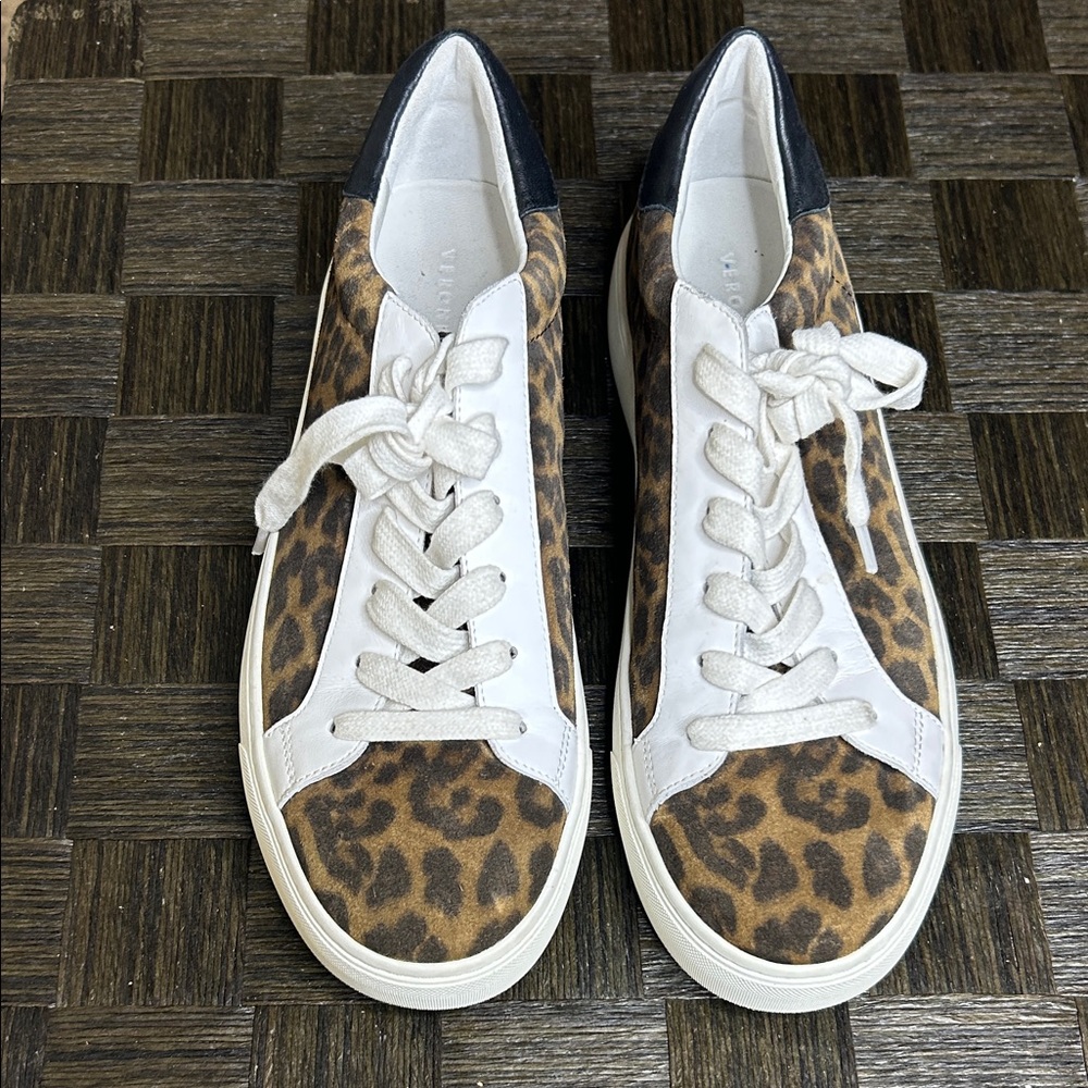 Veronica Beard Leopard and White Women's Sneakers